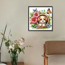 Load image into Gallery viewer, Dogs And Flowers 30*30CM (canvas) Full Round Drill Diamond Painting
