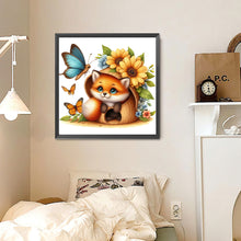 Load image into Gallery viewer, Fox And Flowers 30*30CM (canvas) Full Round Drill Diamond Painting
