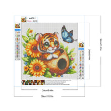 Load image into Gallery viewer, Tiger And Flowers 30*30CM (canvas) Full Round Drill Diamond Painting
