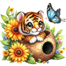 Load image into Gallery viewer, Tiger And Flowers 30*30CM (canvas) Full Round Drill Diamond Painting
