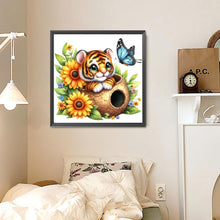 Load image into Gallery viewer, Tiger And Flowers 30*30CM (canvas) Full Round Drill Diamond Painting
