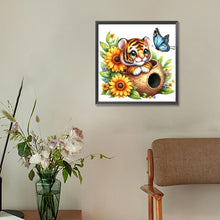 Load image into Gallery viewer, Tiger And Flowers 30*30CM (canvas) Full Round Drill Diamond Painting
