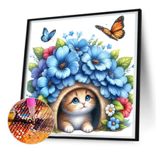 Load image into Gallery viewer, Cat And Flowers 30*30CM (canvas) Full Round Drill Diamond Painting
