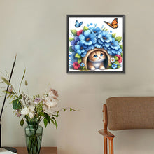 Load image into Gallery viewer, Cat And Flowers 30*30CM (canvas) Full Round Drill Diamond Painting
