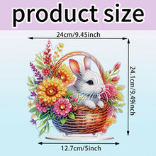 Load image into Gallery viewer, Acrylic Special Shape Rabbit And Flowers Diamond Painting Tabletop Ornaments
