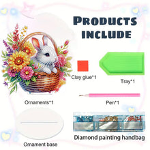 Load image into Gallery viewer, Acrylic Special Shape Rabbit And Flowers Diamond Painting Tabletop Ornaments
