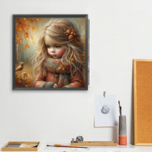 Load image into Gallery viewer, Little Girl With Falling Autumn Leaves 40*40CM (canvas) Full Square Drill Diamond Painting
