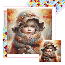 Load image into Gallery viewer, Little Girl With Falling Autumn Leaves 40*40CM (canvas) Full Square Drill Diamond Painting
