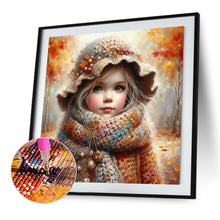 Load image into Gallery viewer, Little Girl With Falling Autumn Leaves 40*40CM (canvas) Full Square Drill Diamond Painting
