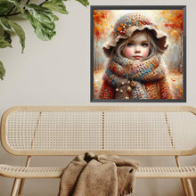 Load image into Gallery viewer, Little Girl With Falling Autumn Leaves 40*40CM (canvas) Full Square Drill Diamond Painting
