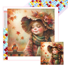 Load image into Gallery viewer, Little Girl With Falling Autumn Leaves 40*40CM (canvas) Full Square Drill Diamond Painting
