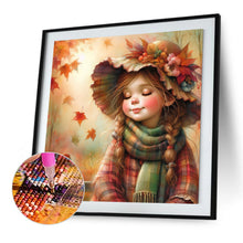 Load image into Gallery viewer, Little Girl With Falling Autumn Leaves 40*40CM (canvas) Full Square Drill Diamond Painting
