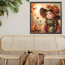 Load image into Gallery viewer, Little Girl With Falling Autumn Leaves 40*40CM (canvas) Full Square Drill Diamond Painting
