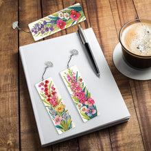 Load image into Gallery viewer, 3Pcs Special Shape Flowers Diamond Painting Bookmark with Pendant for Book Lover
