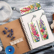 Load image into Gallery viewer, 3Pcs Special Shape Flowers Diamond Painting Bookmark with Pendant for Book Lover
