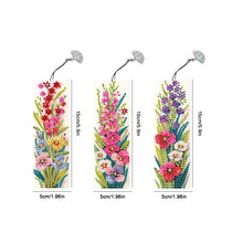 Load image into Gallery viewer, 3Pcs Special Shape Flowers Diamond Painting Bookmark with Pendant for Book Lover
