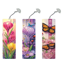 Load image into Gallery viewer, 3Pcs Special Shape Flowers Butterfly Diamond Painting Bookmark for Book Lovers
