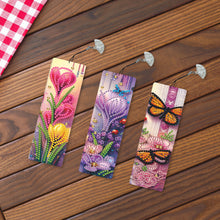 Load image into Gallery viewer, 3Pcs Special Shape Flowers Butterfly Diamond Painting Bookmark for Book Lovers
