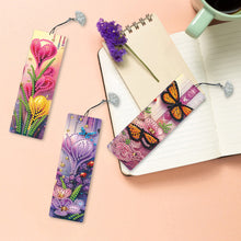 Load image into Gallery viewer, 3Pcs Special Shape Flowers Butterfly Diamond Painting Bookmark for Book Lovers
