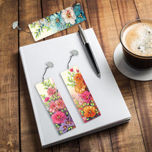 Load image into Gallery viewer, 3Pcs Special Shape Flowers Diamond Painting Bookmark with Pendant for Book Lover
