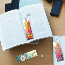 Load image into Gallery viewer, 3Pcs Special Shape Flowers Diamond Painting Bookmark with Pendant for Book Lover
