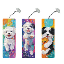 Load image into Gallery viewer, 3Pcs Special Shape Dog Diamond Painting Bookmark with Pendant for Book Lovers
