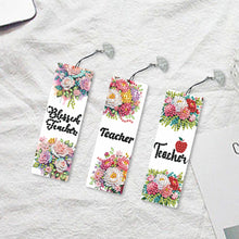 Load image into Gallery viewer, 3Pcs Special Shape Teacher Flower Diamond Painting Bookmark for Book Lovers
