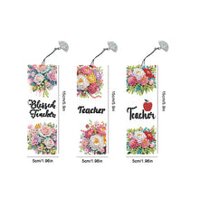 Load image into Gallery viewer, 3Pcs Special Shape Teacher Flower Diamond Painting Bookmark for Book Lovers
