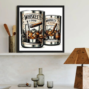 Whiskey Glass 40*40CM (canvas) Full Round Drill Diamond Painting