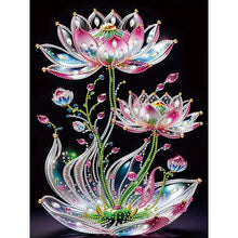 Load image into Gallery viewer, Water Drop Lotus 30*40CM (canvas) Partial Special-Shaped Drill Diamond Painting
