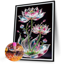 Load image into Gallery viewer, Water Drop Lotus 30*40CM (canvas) Partial Special-Shaped Drill Diamond Painting
