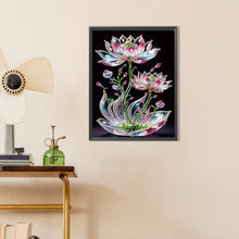 Load image into Gallery viewer, Water Drop Lotus 30*40CM (canvas) Partial Special-Shaped Drill Diamond Painting
