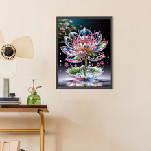 Load image into Gallery viewer, Water Drop Lotus 30*40CM (canvas) Partial Special-Shaped Drill Diamond Painting
