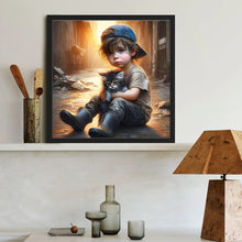 Load image into Gallery viewer, Cute Little Boy 40*40CM (canvas) Full Round Drill Diamond Painting
