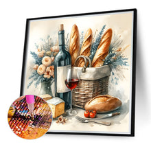 Load image into Gallery viewer, Red Wine Bread 40*40CM (canvas) Full Round Drill Diamond Painting
