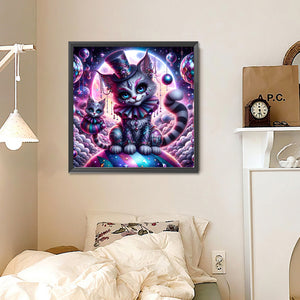 Dark Planet Cats 30*30CM (canvas) Full Round Drill Diamond Painting