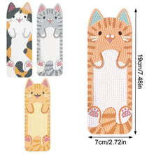 Load image into Gallery viewer, 4Pcs Cat DIY Diamond Painting Bookmarks Making Kit Diamond Art Bookmark
