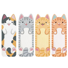 Load image into Gallery viewer, 4Pcs Cat DIY Diamond Painting Bookmarks Making Kit Diamond Art Bookmark
