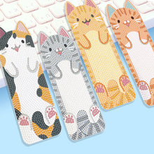 Load image into Gallery viewer, 4Pcs Cat DIY Diamond Painting Bookmarks Making Kit Diamond Art Bookmark
