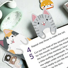 Load image into Gallery viewer, 4Pcs Cat DIY Diamond Painting Bookmarks Making Kit Diamond Art Bookmark
