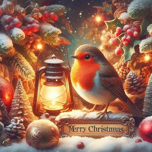 Christmas Bird 40*40CM (canvas) Full AB Round Drill Diamond Painting