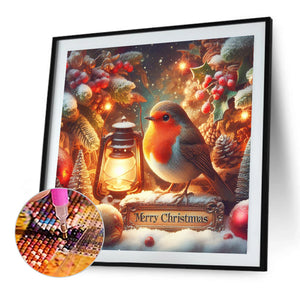 Christmas Bird 40*40CM (canvas) Full AB Round Drill Diamond Painting