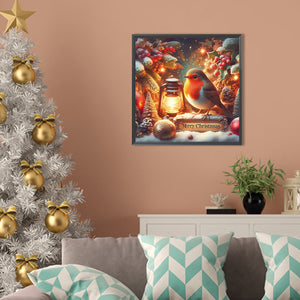 Christmas Bird 40*40CM (canvas) Full AB Round Drill Diamond Painting