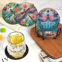 Load image into Gallery viewer, 8Pcs Wooden Dragonfly 5D Diamond Painting Coasters Kit for Adults Beginners
