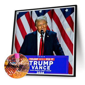 Trump 40*40CM (canvas) Full Round Drill Diamond Painting