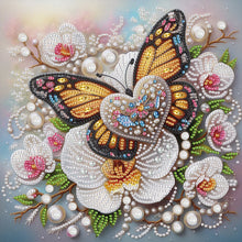 Load image into Gallery viewer, Orchid Love Butterfly 30*30CM (canvas) Partial Special-Shaped Drill Diamond Painting
