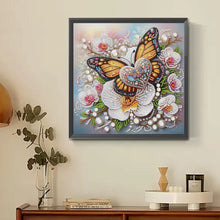 Load image into Gallery viewer, Orchid Love Butterfly 30*30CM (canvas) Partial Special-Shaped Drill Diamond Painting
