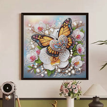 Load image into Gallery viewer, Orchid Love Butterfly 30*30CM (canvas) Partial Special-Shaped Drill Diamond Painting
