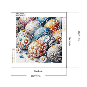 Floral Easter Eggs Pile 30*30CM (canvas) Partial Special-Shaped Drill Diamond Painting