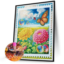 Load image into Gallery viewer, Chrysanthemum Lawn Butterfly 30*40CM (canvas) Partial Special-Shaped Drill Diamond Painting
